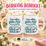 Herzbotschaft Tasse Kaffeetasse für Ärzte - Danke Geschenk für guten Arzt