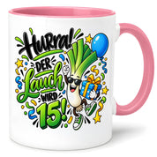 Herzbotschaft Tasse 15. Geburtstag Teetasse Geburtstagsgeschenk für Jungen