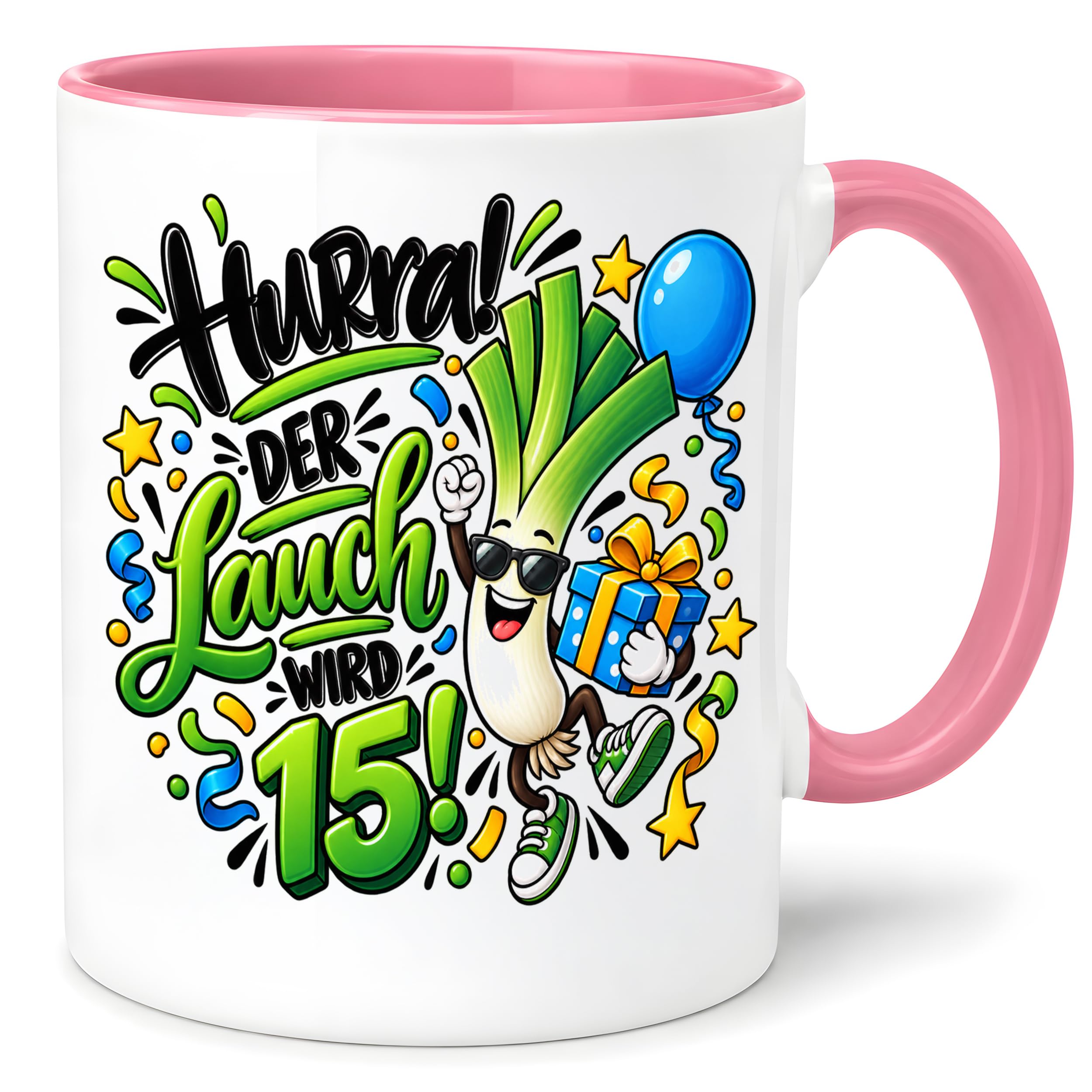 Herzbotschaft Tasse 15. Geburtstag Teetasse Geburtstagsgeschenk für Jungen