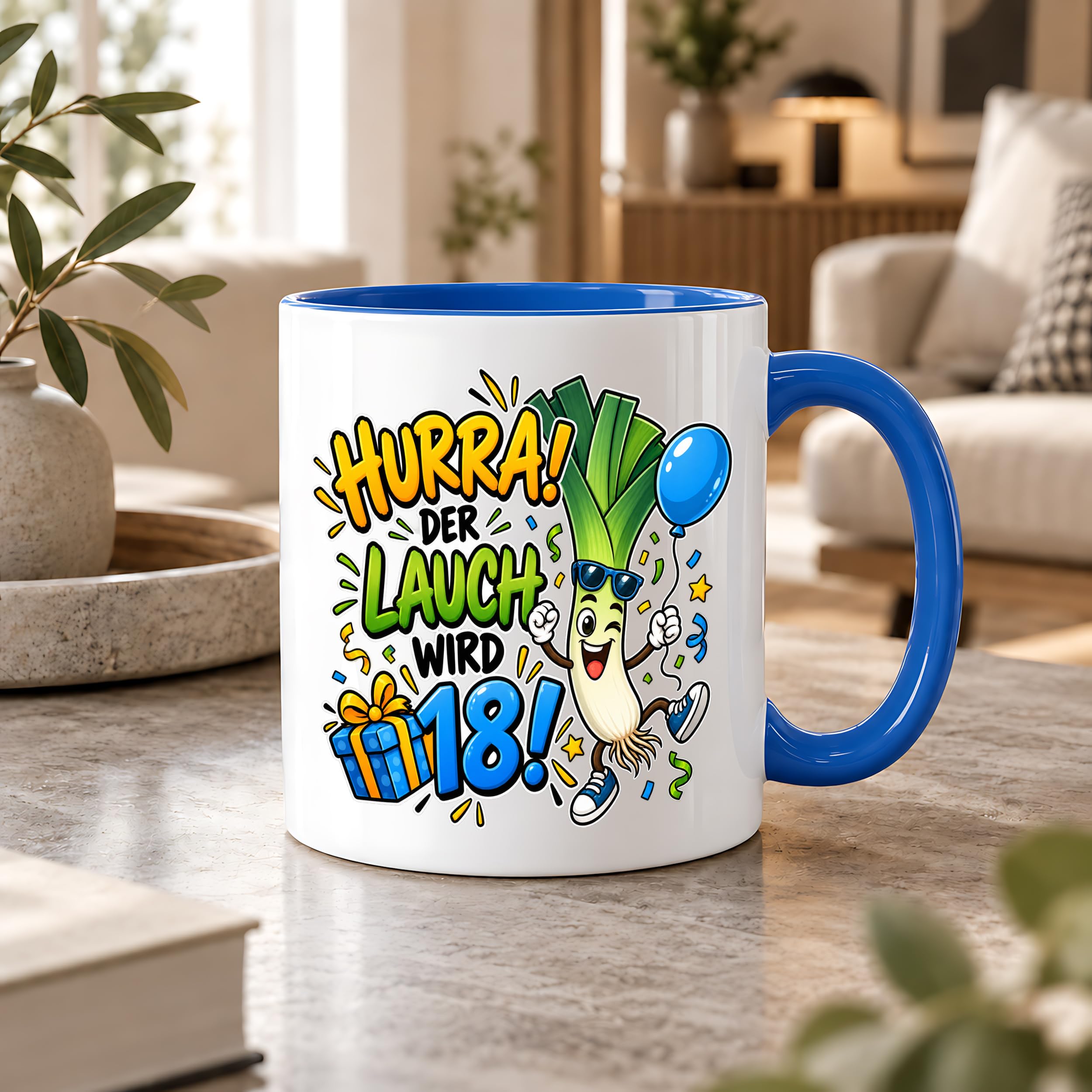 Herzbotschaft 18. Geburtstag Tasse Geburtstagsgeschenk für jungen Mann