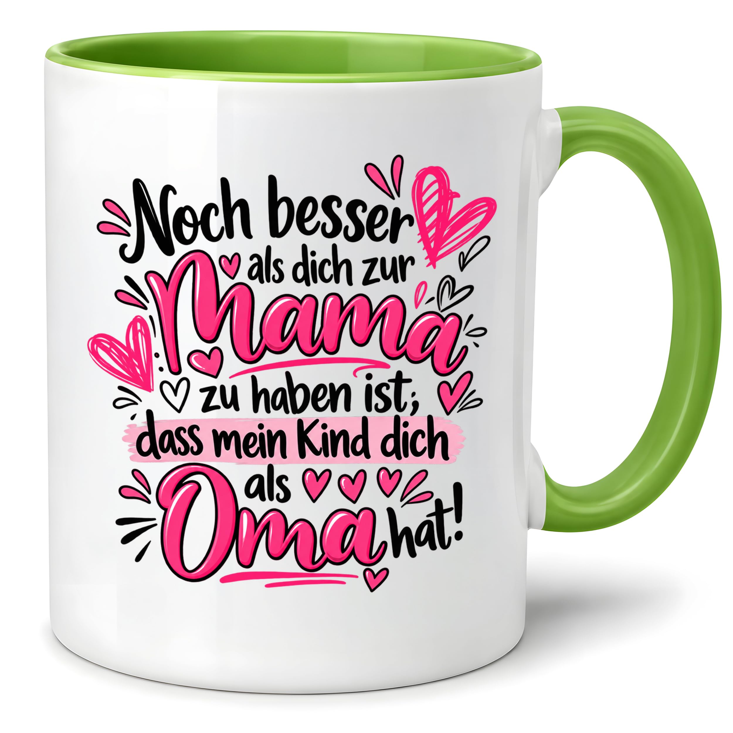 Herzbotschaft Tasse Geschenk Beste Oma der Welt Kaffeetasse