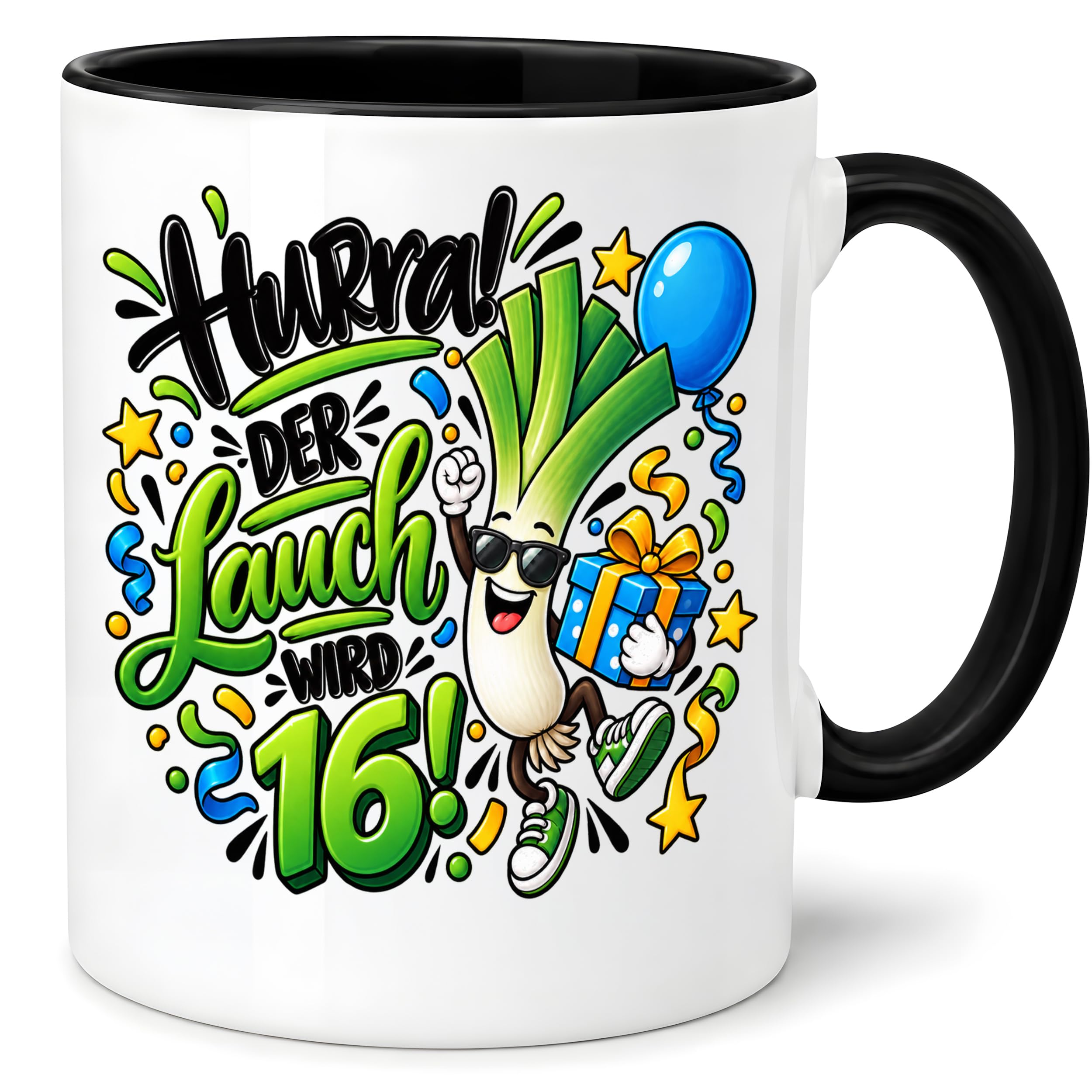 Herzbotschaft Tasse 16. Geburtstag – Kaffeetasse Geschenk für Jungen Mann