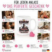 Herzbotschaft Tasse Physiotherapeutin Königin der Schmerzen Kaffeetasse