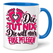 Herzbotschaft Tasse Fußpflege Kaffeetasse für Podologin mit lustigem Spruch