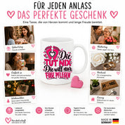 Herzbotschaft Tasse Fußpflege Kaffeetasse für Podologin mit lustigem Spruch