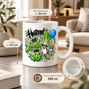 Herzbotschaft Tasse 16. Geburtstag – Kaffeetasse Geschenk für Jungen Mann