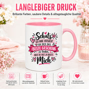 Herzbotschaft Tasse Schatz mit Spruch Das perfekte Geschenk Partner