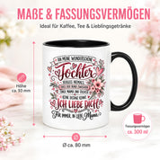 Herzbotschaft Tochter Tasse Geschenk von Mama Kaffeetasse hübsche Tochter