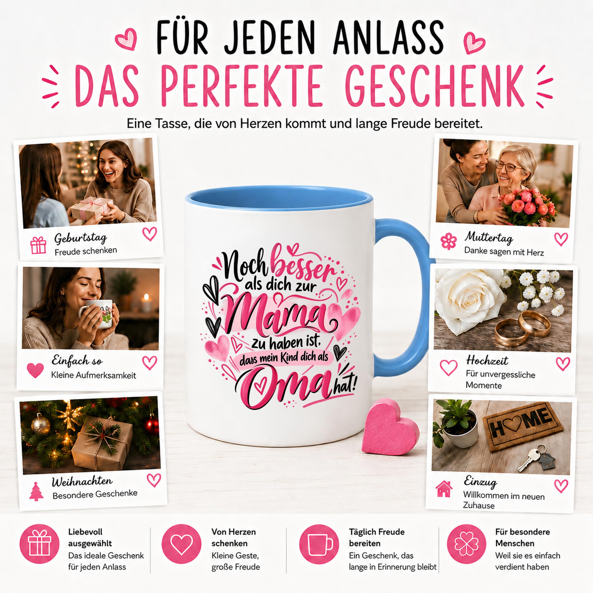 Kaffeetasse Geschenk für Oma Noch besser als dich als Mama zu haben