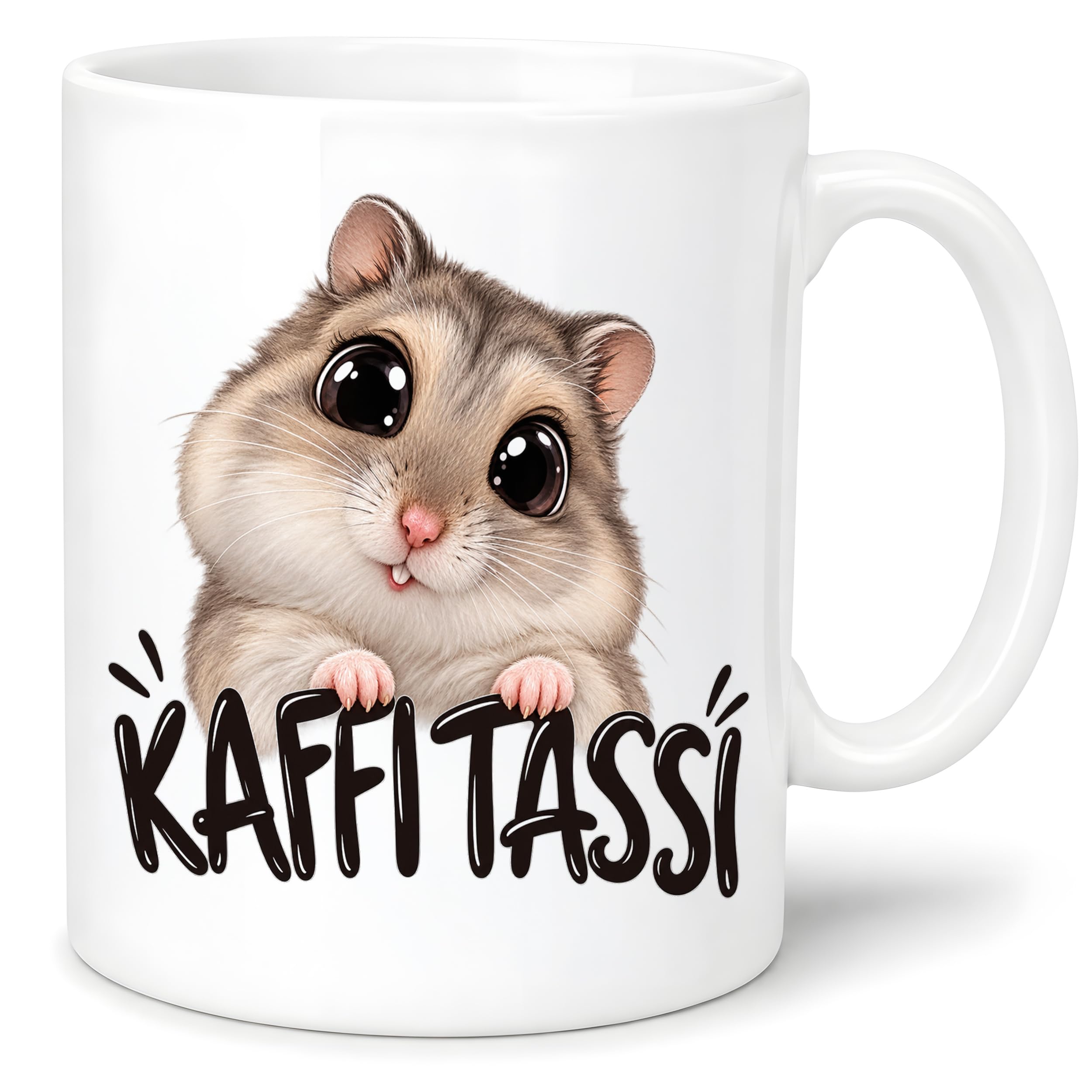 Herzbotschaft Kaffeetasse für Hamster Fans mit lustigem Spruch Kaffi Tassi