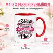 Herzbotschaft Tasse Schatz mit Spruch Das perfekte Geschenk Partner