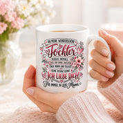 Herzbotschaft Tochter Tasse Geschenk von Mama Kaffeetasse hübsche Tochter