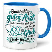 Herzbotschaft Tasse Danke Arzt Geschenk Kaffeetasse für Mediziner Praxis