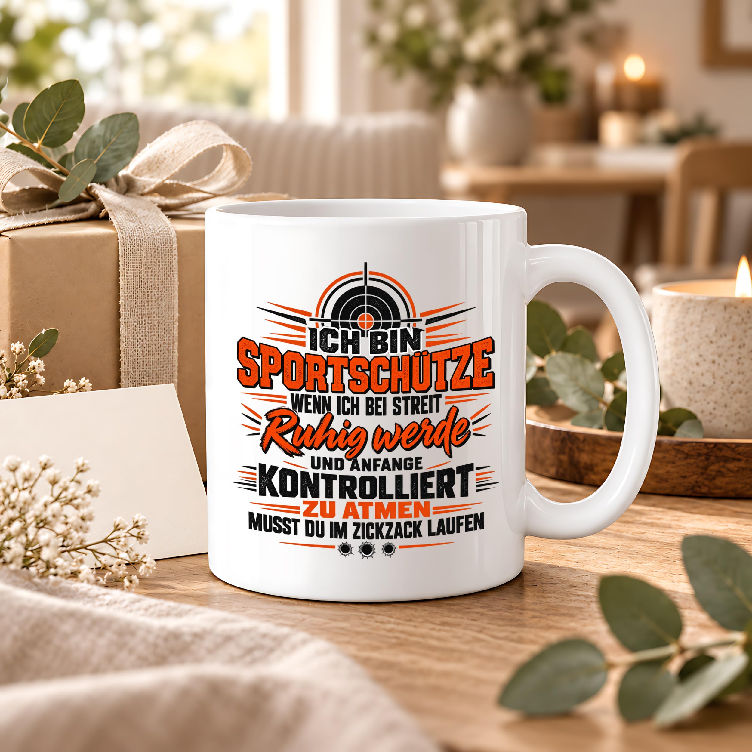 Herzbotschaft Tasse Sportschütze Geschenk Kaffeetasse Schützenverein