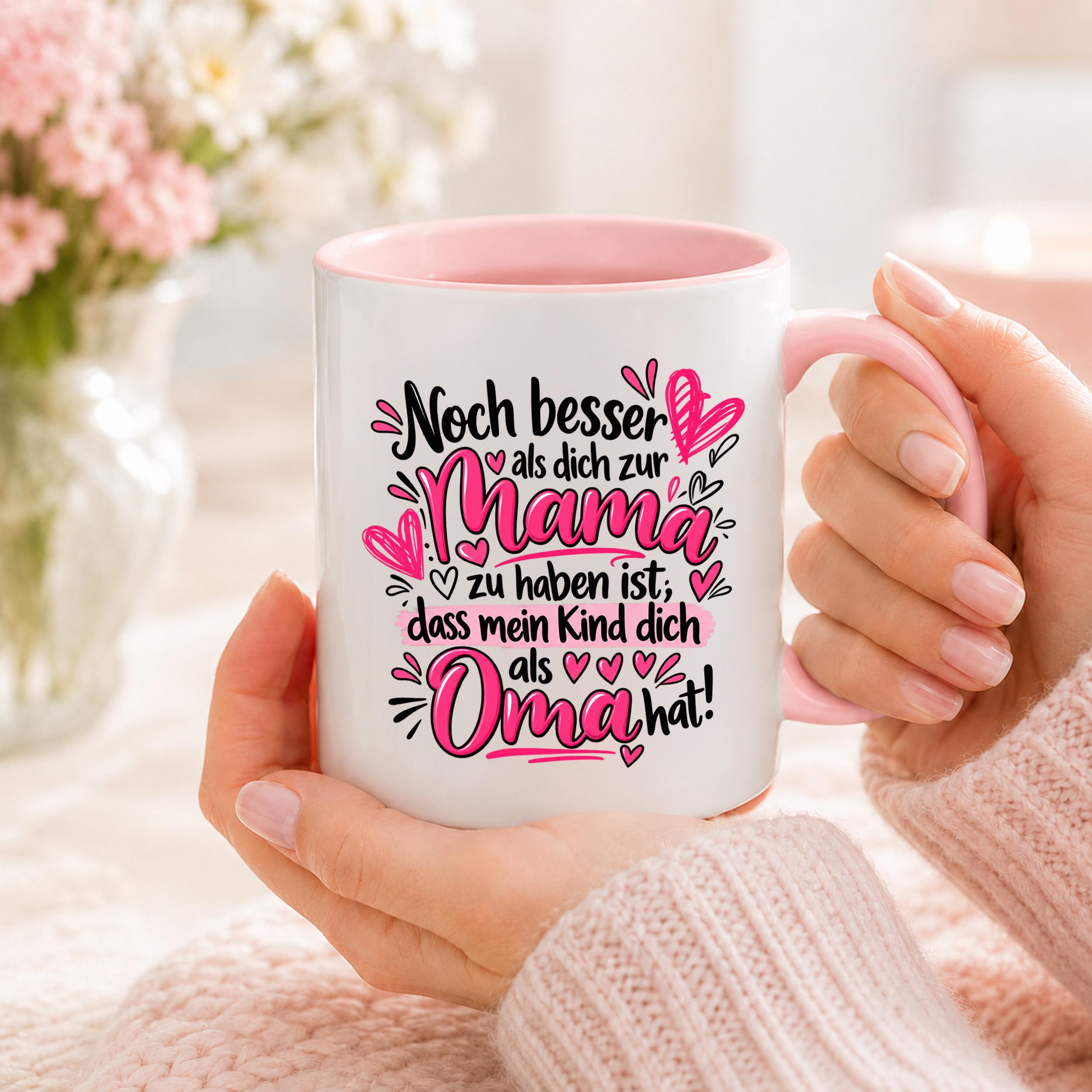 Herzbotschaft Tasse Geschenk Beste Oma der Welt Kaffeetasse