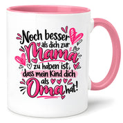 Herzbotschaft Tasse Geschenk Beste Oma der Welt Kaffeetasse