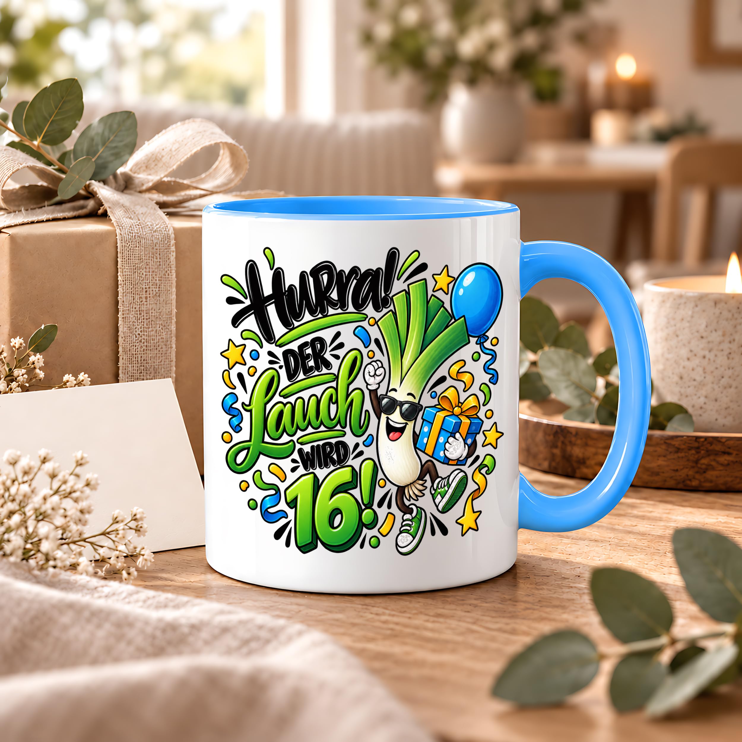 Herzbotschaft Tasse 16. Geburtstag – Kaffeetasse Geschenk für Jungen Mann