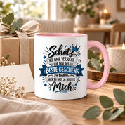 Herzbotschaft Tasse Geschenk Schatz Kaffeetasse für Freund Ehemann Teetasse