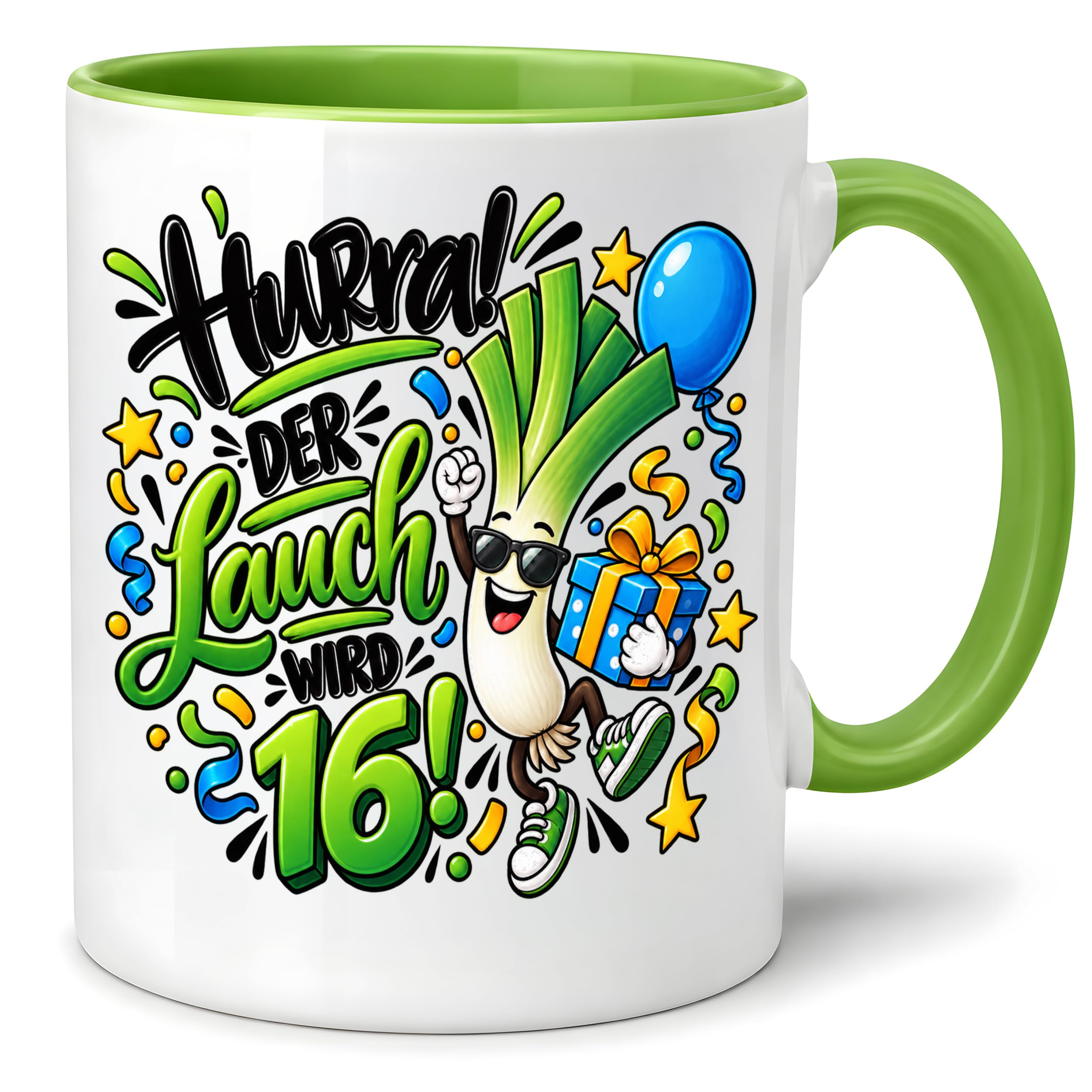 Herzbotschaft Tasse 16. Geburtstag – Kaffeetasse Geschenk für Jungen Mann