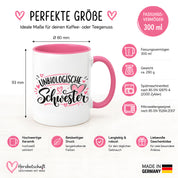 Herzbotschaft Tasse für beste Freundin Kaffeetasse Unbiologische Schwester