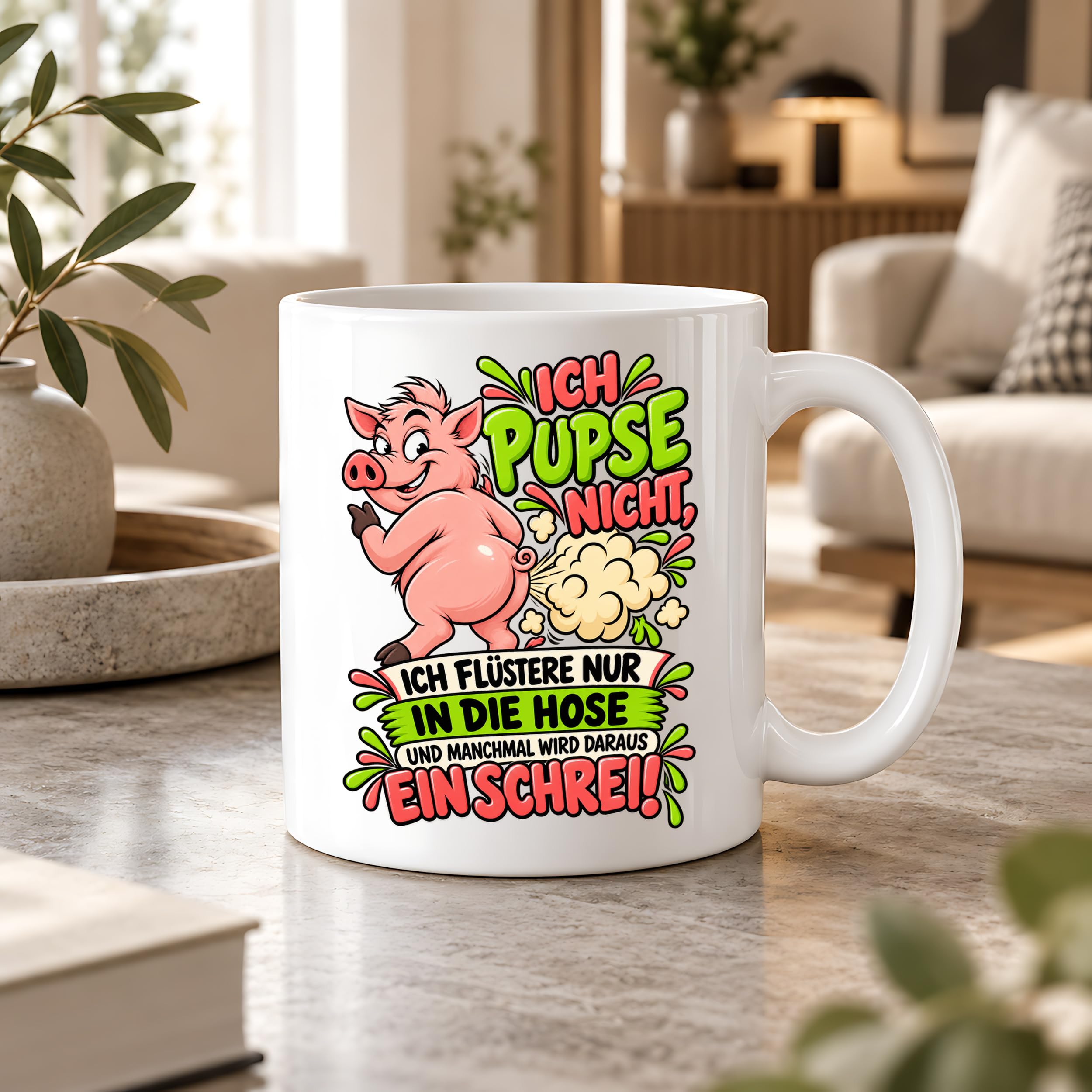 Herzbotschaft Tasse Ich pupse nicht Lustige Spruch Kaffeetasse Geschenk