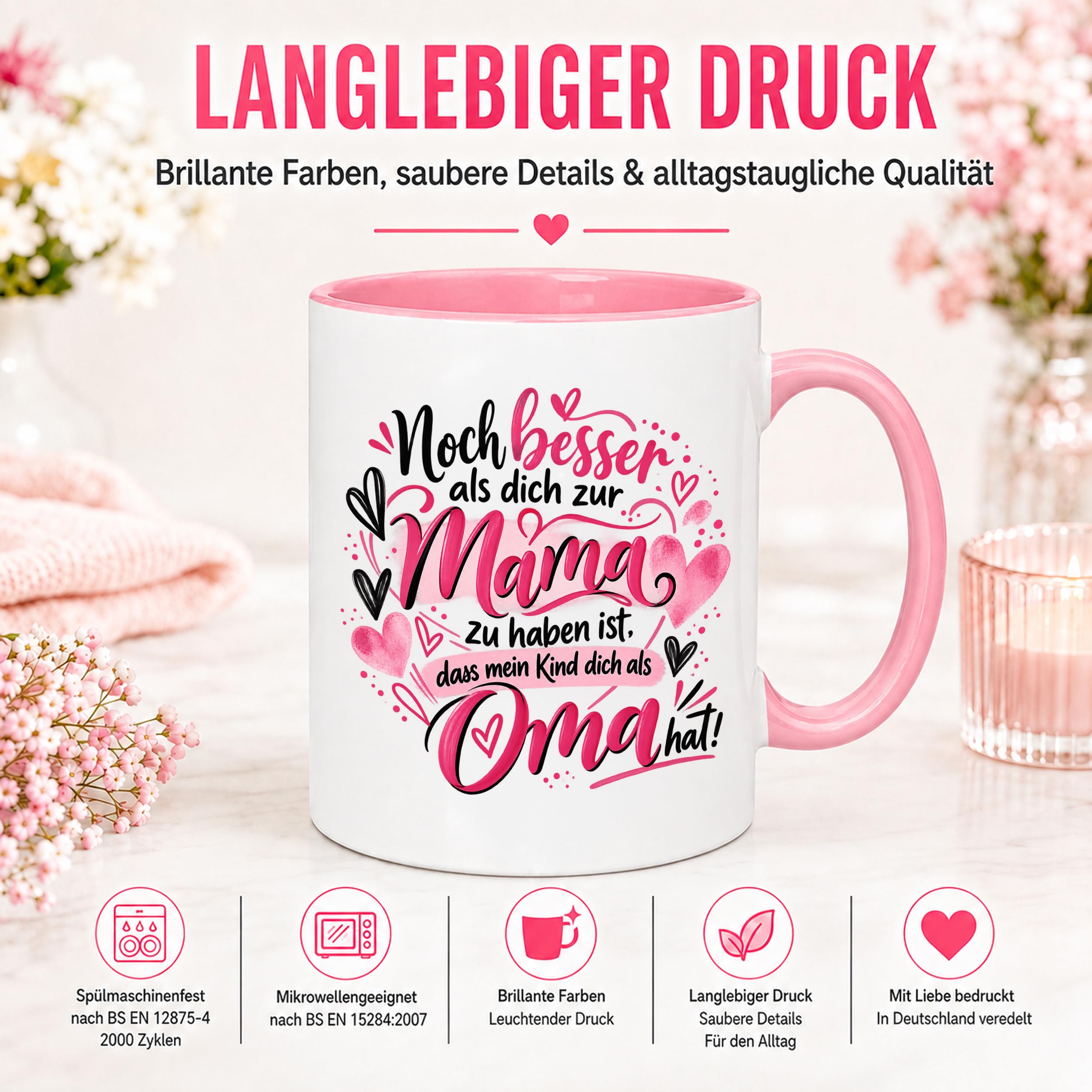Kaffeetasse Geschenk für Oma Noch besser als dich als Mama zu haben