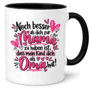 Herzbotschaft Tasse Geschenk Beste Oma der Welt Kaffeetasse