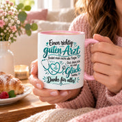 Herzbotschaft Tasse Danke Arzt Geschenk Kaffeetasse für Mediziner Praxis