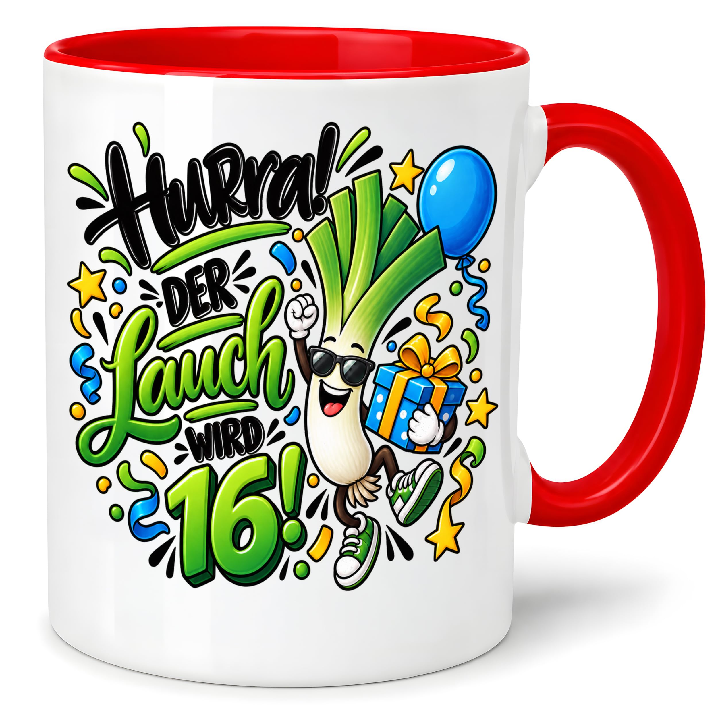 Herzbotschaft Tasse 16. Geburtstag – Kaffeetasse Geschenk für Jungen Mann