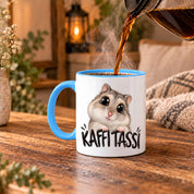 Herzbotschaft Kaffeetasse für Hamster Fans mit lustigem Spruch Kaffi Tassi