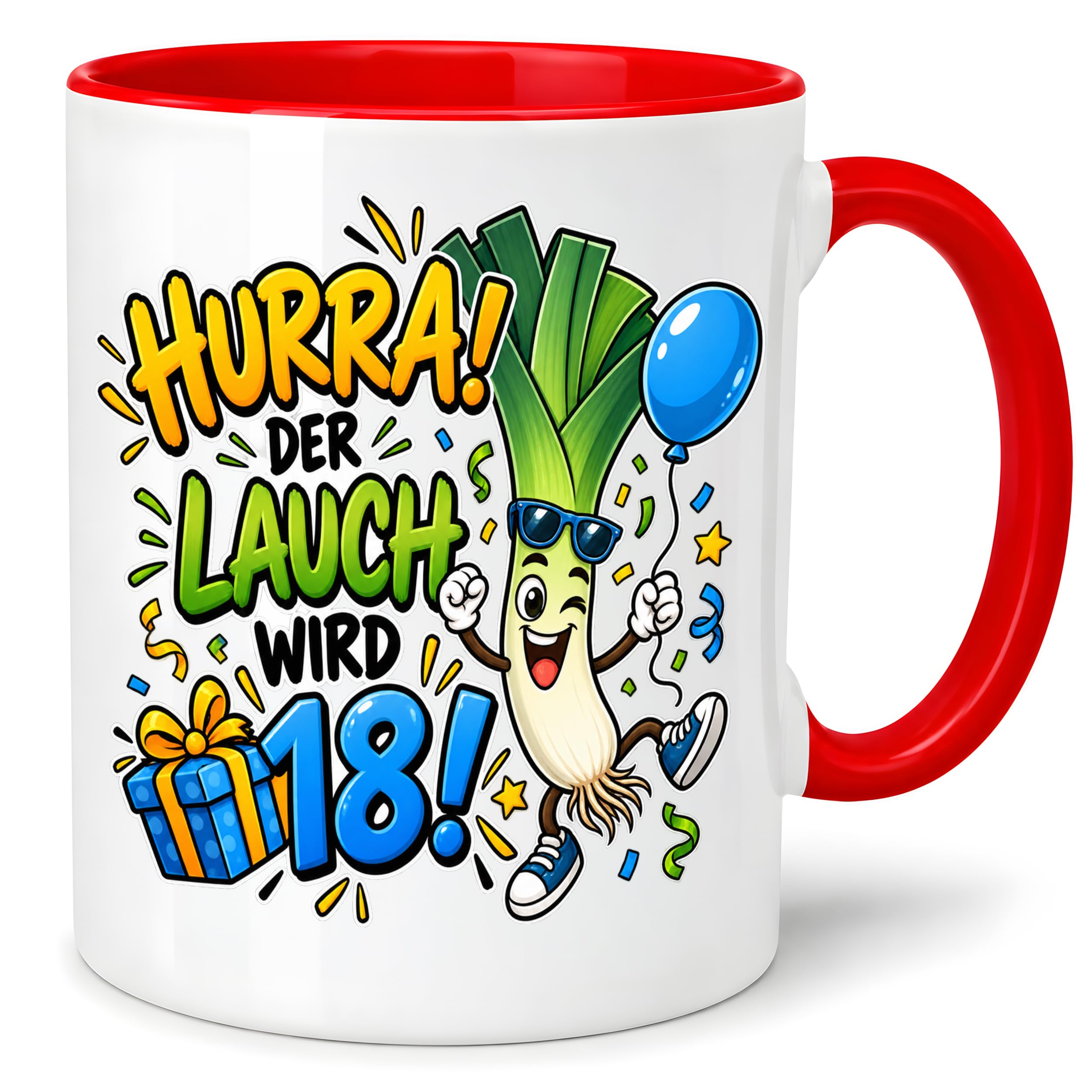 Herzbotschaft 18. Geburtstag Tasse Geburtstagsgeschenk für jungen Mann