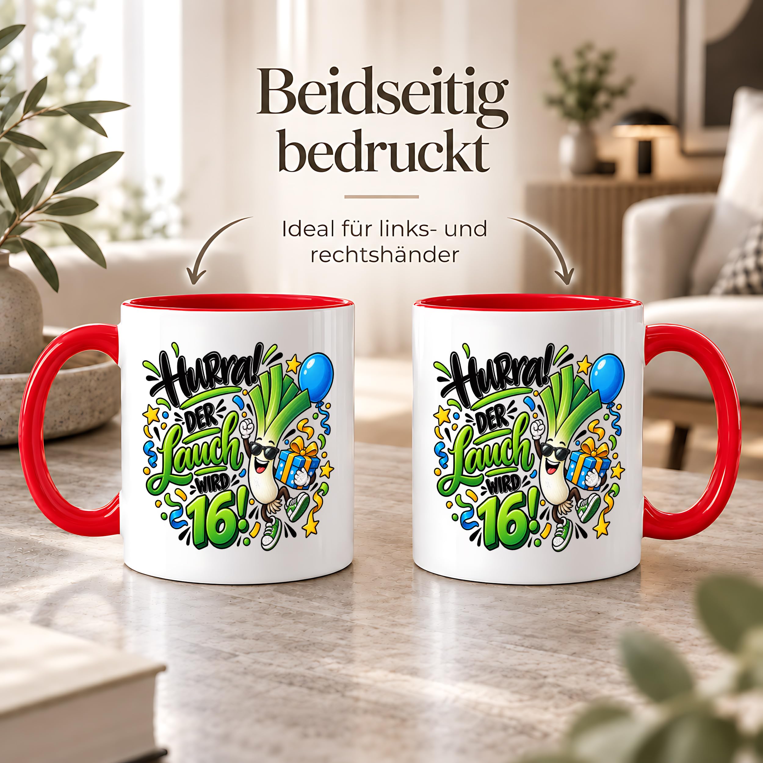 Herzbotschaft Tasse 16. Geburtstag – Kaffeetasse Geschenk für Jungen Mann