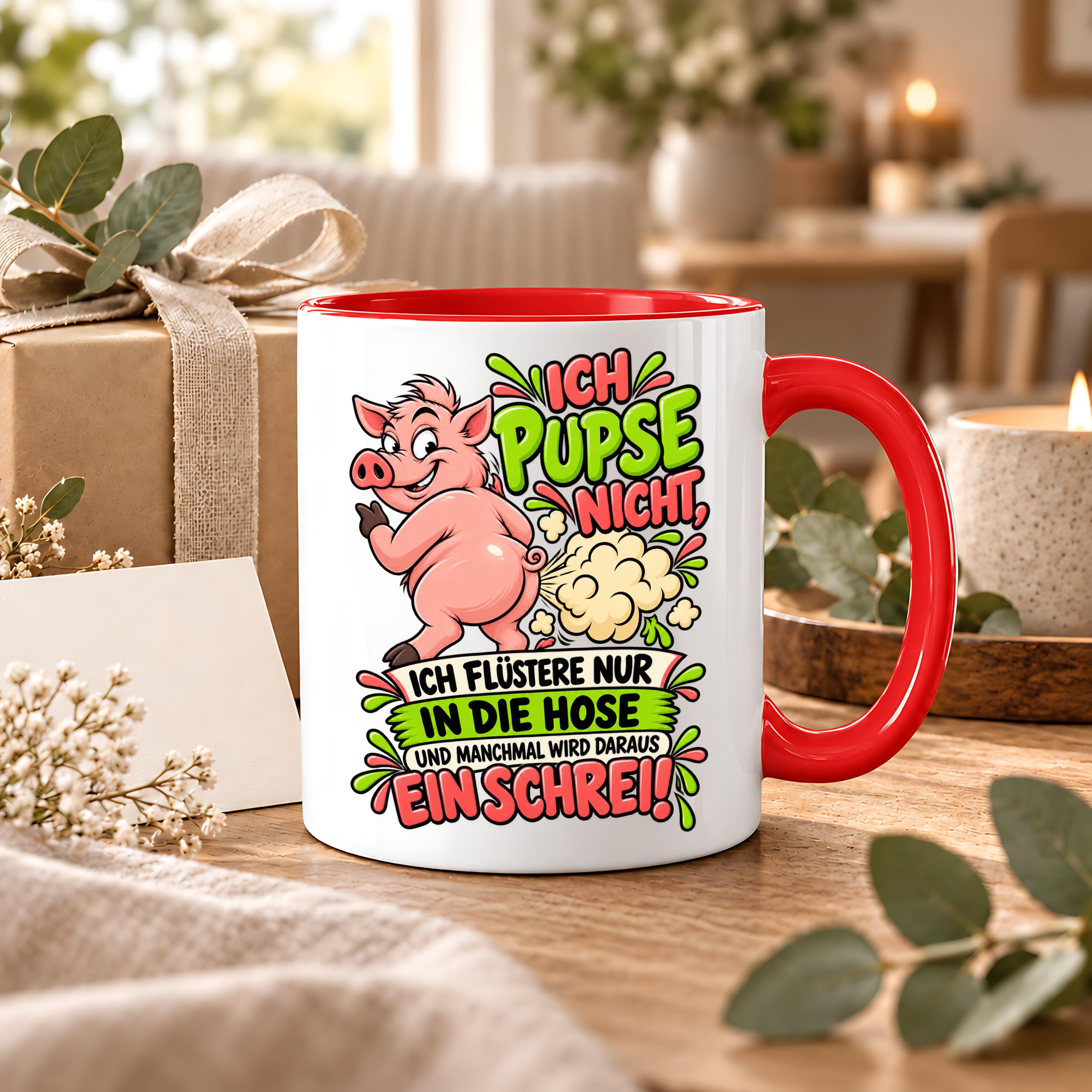 Herzbotschaft Tasse Ich pupse nicht Lustige Spruch Kaffeetasse Geschenk