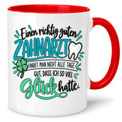 Herzbotschaft Zahnarzt Tasse - Danke Geschenk Kaffeetasse Zahnarztpraxis