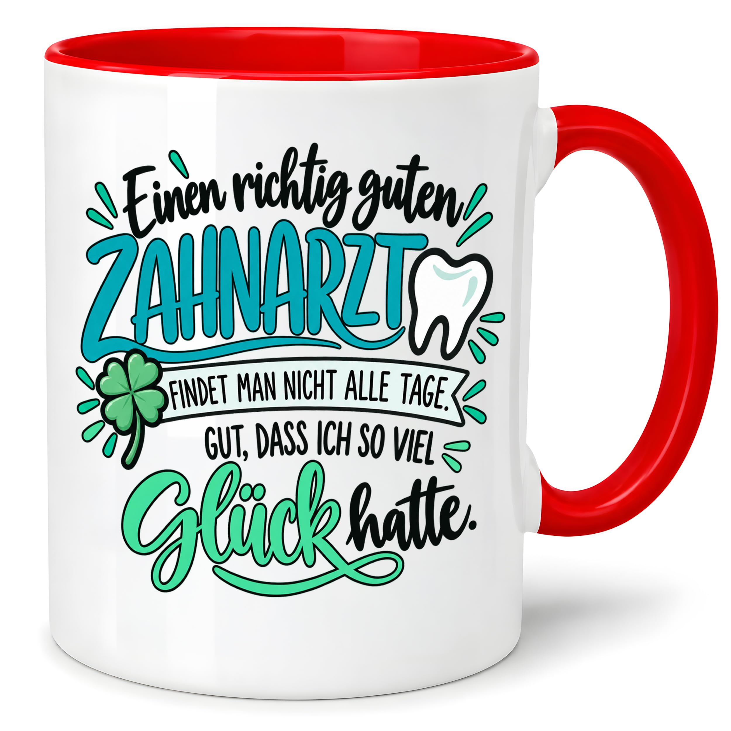 Herzbotschaft Zahnarzt Tasse - Danke Geschenk Kaffeetasse Zahnarztpraxis