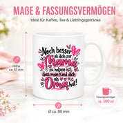 Herzbotschaft Tasse Geschenk Beste Oma der Welt Kaffeetasse