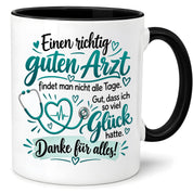 Herzbotschaft Tasse Danke Arzt Geschenk Kaffeetasse für Mediziner Praxis