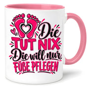 Herzbotschaft Tasse Fußpflege Kaffeetasse für Podologin mit lustigem Spruch