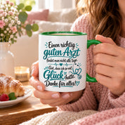 Herzbotschaft Tasse Kaffeetasse für Ärzte - Danke Geschenk für guten Arzt
