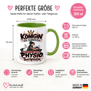 Herzbotschaft Tasse Physiotherapeutin Königin der Schmerzen Kaffeetasse