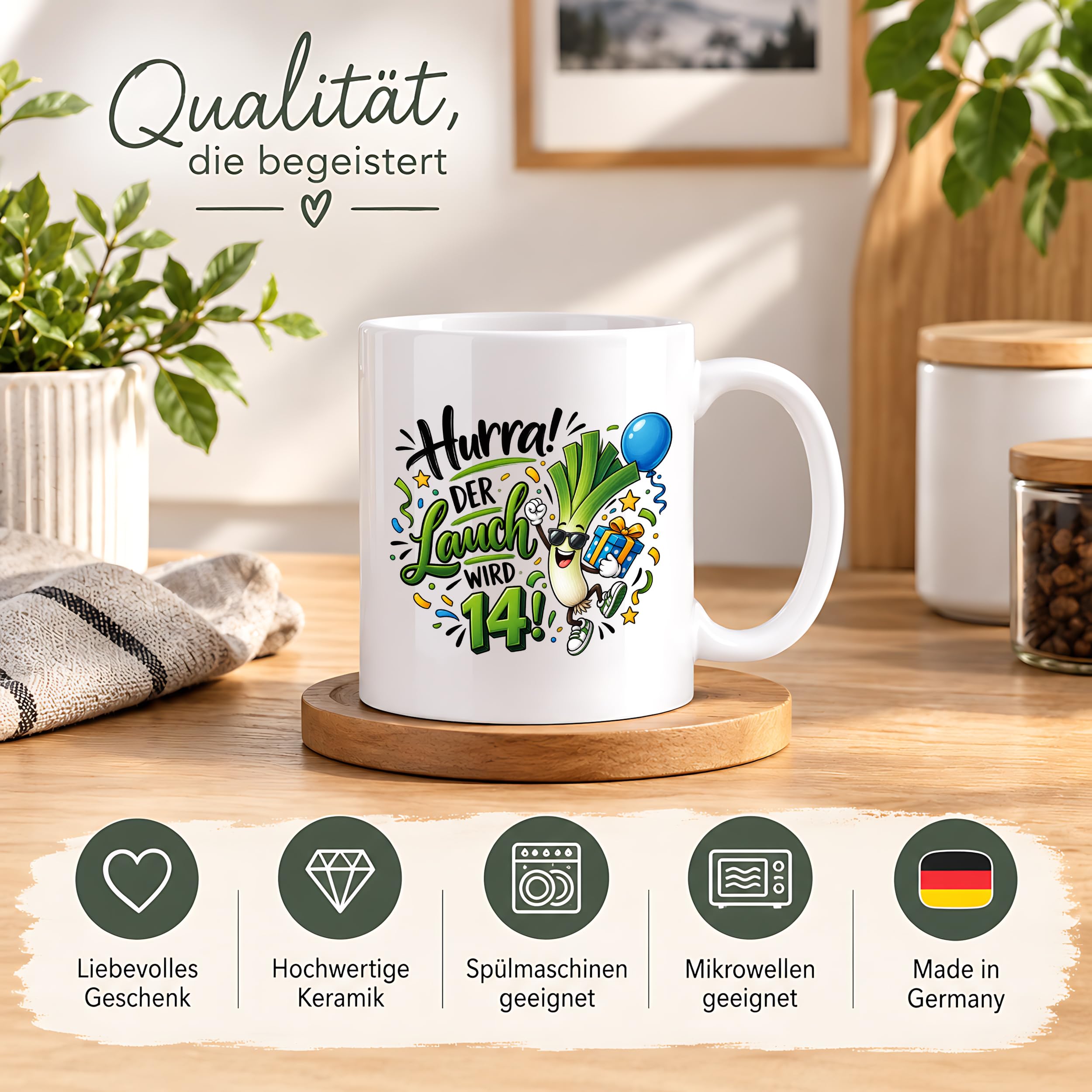 Herzbotschaft 14. Geburtstag Tasse Geburtstagsgeschenk Tasse für Teenager
