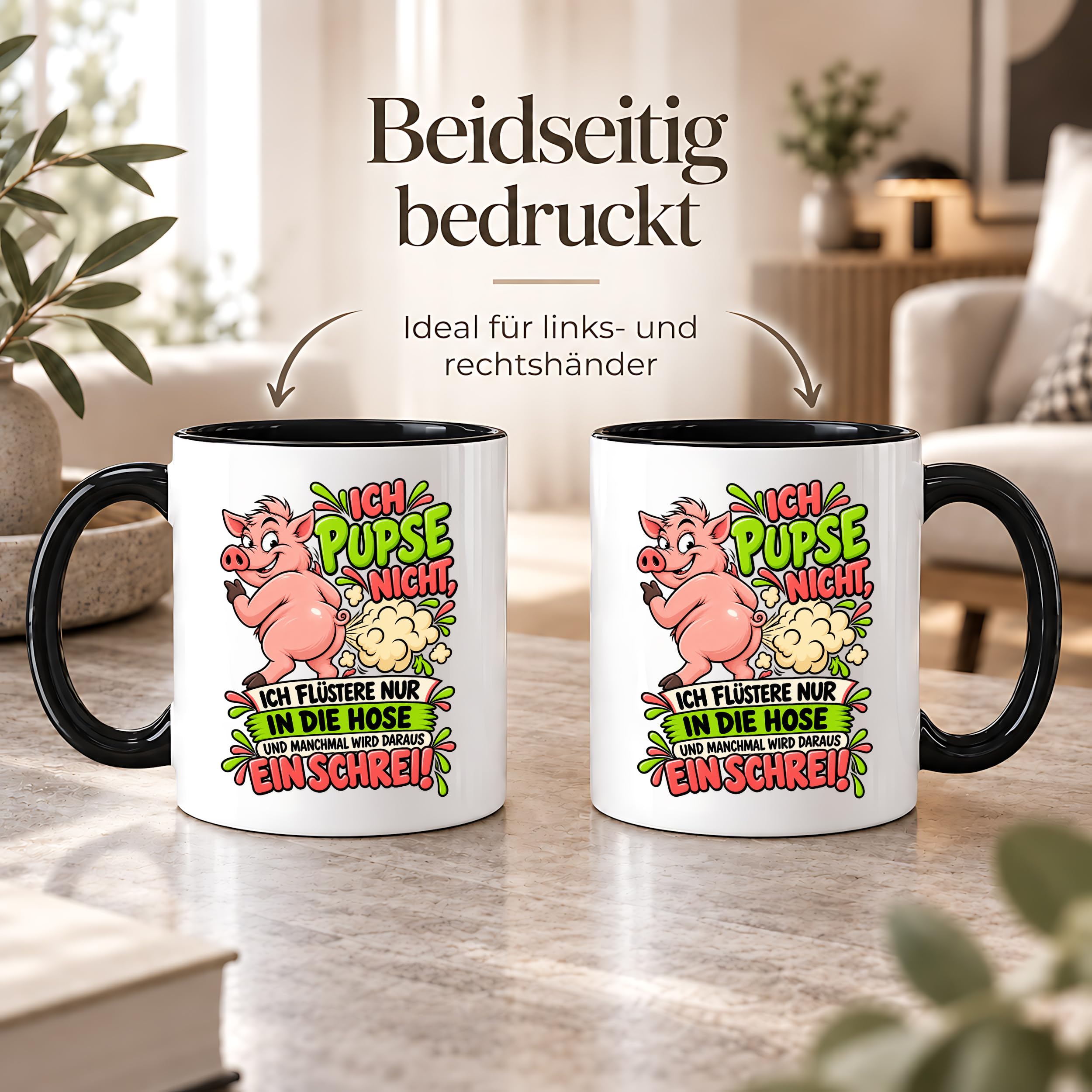 Herzbotschaft Tasse Ich pupse nicht Lustige Spruch Kaffeetasse Geschenk