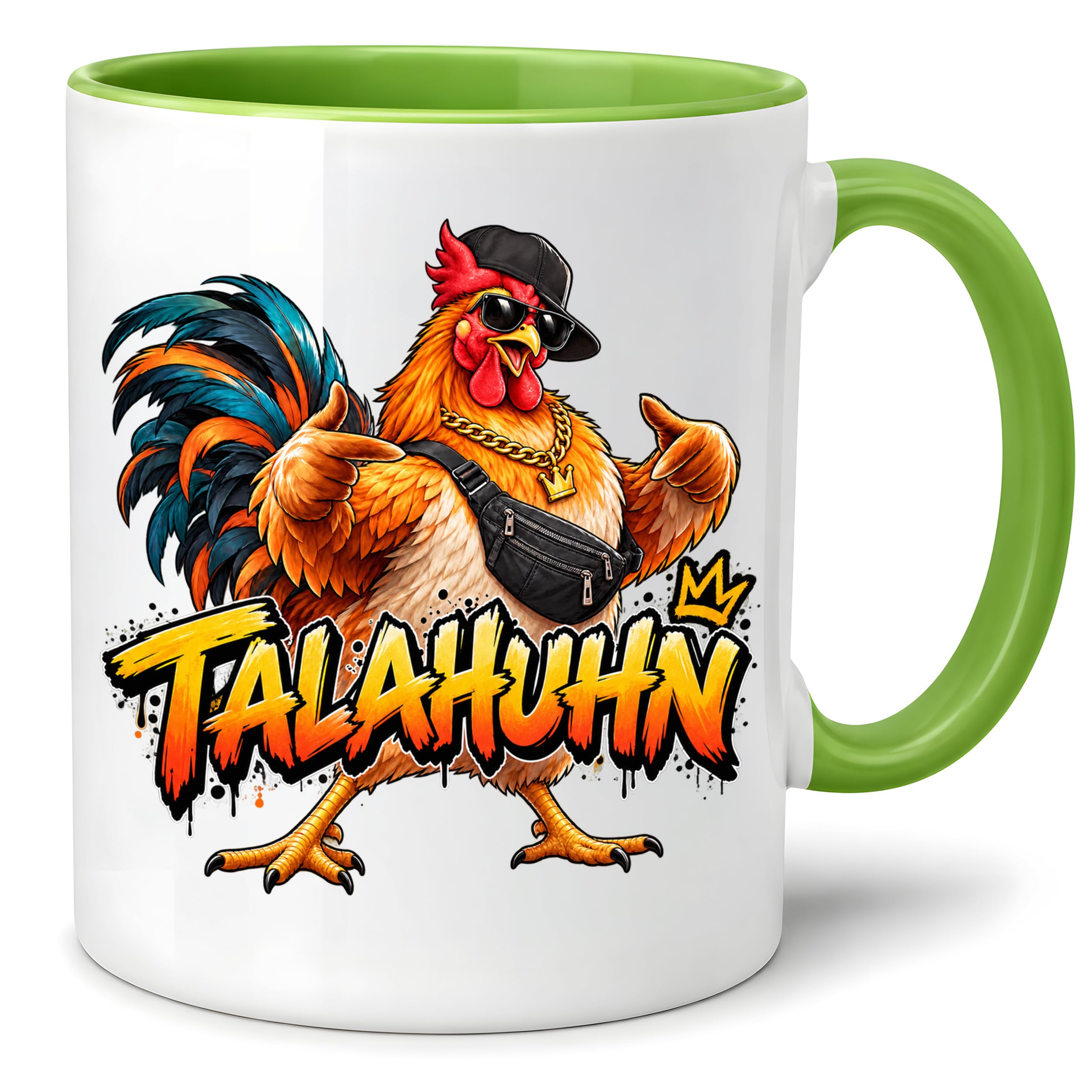 Herzbotschaft Tasse Talahuhn Hahn Lustige Kaffeetasse Tala Huhn Talahon