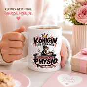 Herzbotschaft Tasse Physiotherapeutin Königin der Schmerzen Kaffeetasse