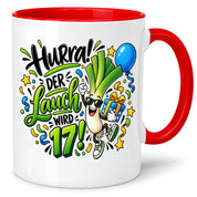Herzbotschaft Tasse 17. Geburtstag – Kaffeetasse Geschenk für Jungen Mann