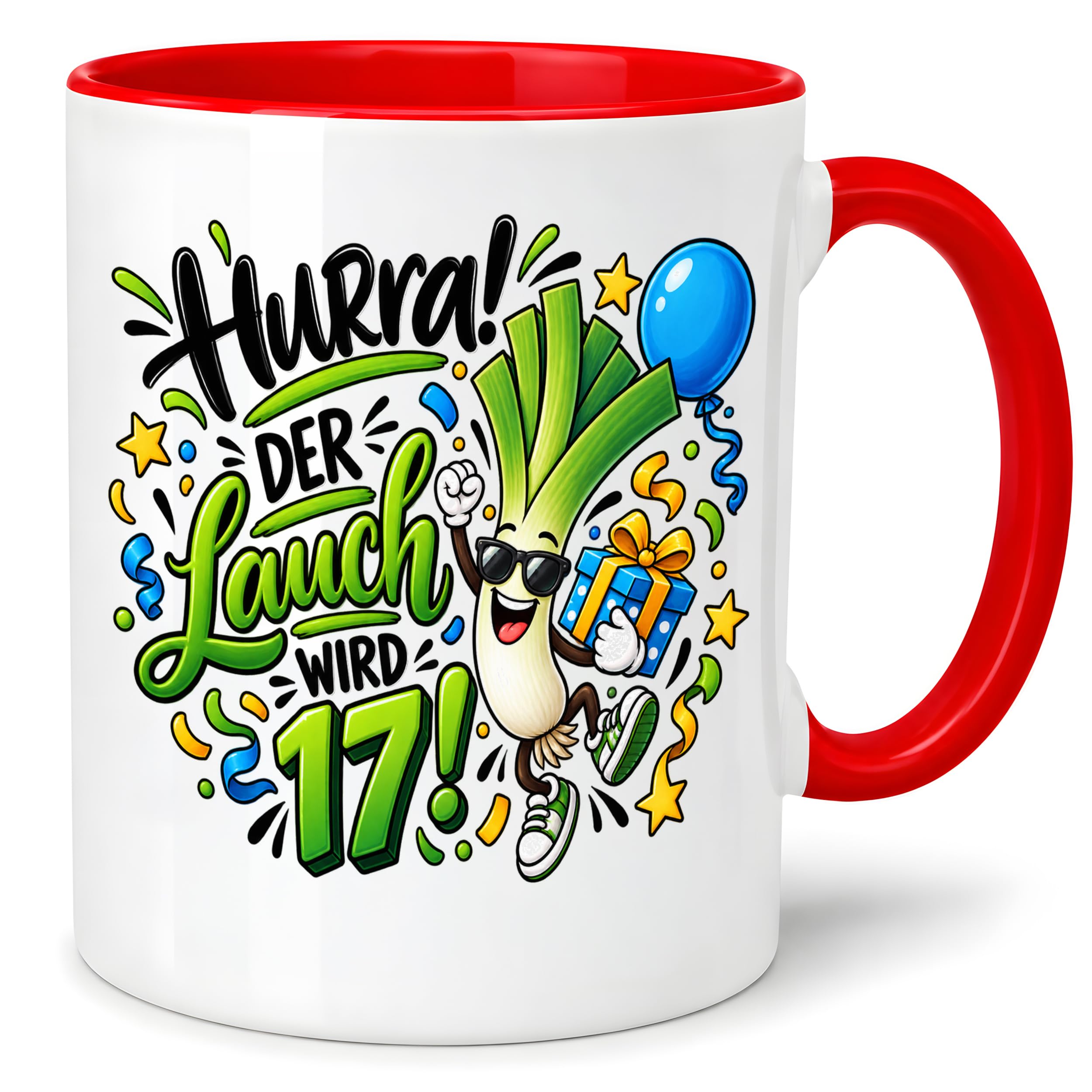 Herzbotschaft Tasse 17. Geburtstag – Kaffeetasse Geschenk für Jungen Mann