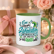 Herzbotschaft Zahnärztin Tasse Danke Kaffeetasse Geschenk in Zahnarztpraxis