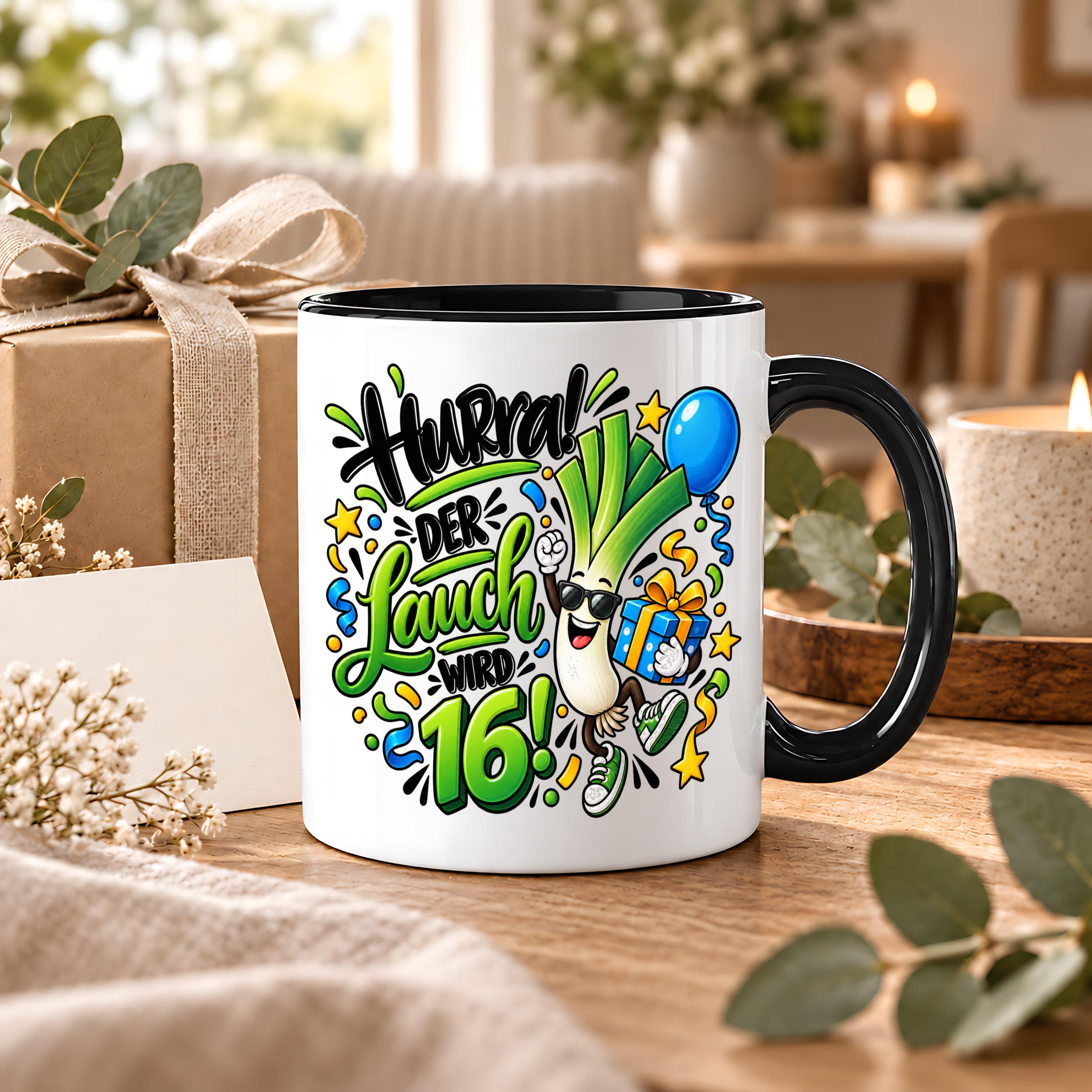 Herzbotschaft Tasse 16. Geburtstag – Kaffeetasse Geschenk für Jungen Mann