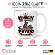 Herzbotschaft Tasse Physiotherapeutin Königin der Schmerzen Kaffeetasse