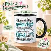 Herzbotschaft Tasse Kaffeetasse für Ärzte - Danke Geschenk für guten Arzt